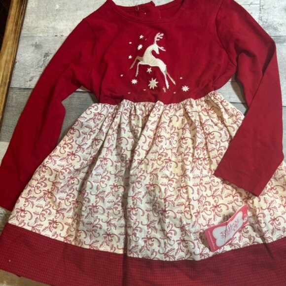 Ricrac & Ruffles Deer Dress Sz 4T - Picture 1 of 3